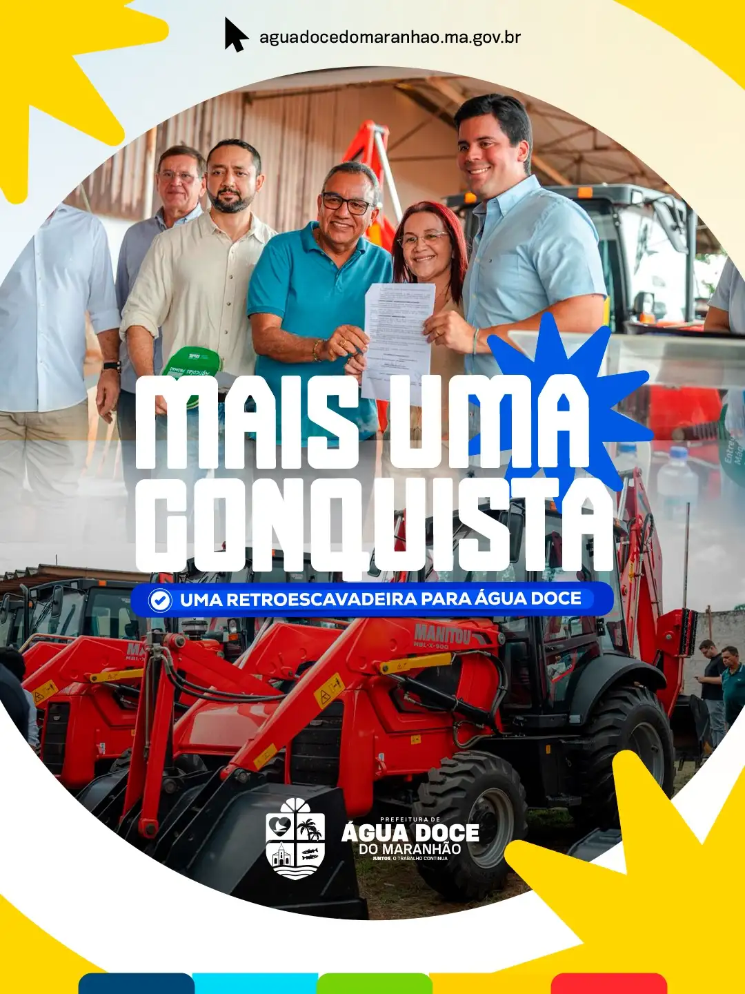 Foto 1 – MUNICÍPIO RECEBE RETROESCAVADEIRA PARA REFORÇO DA FROTA