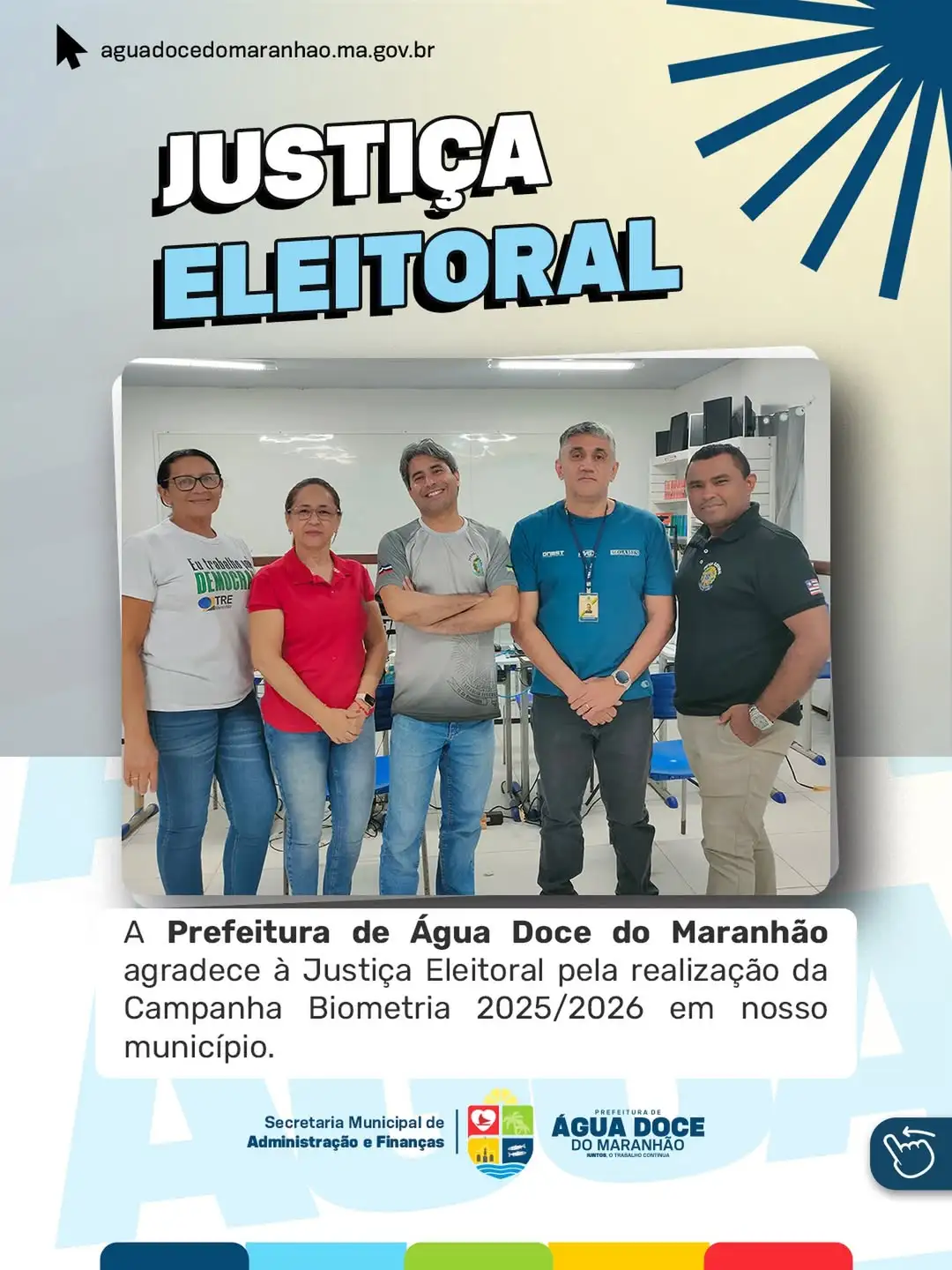 Foto 1 – GRATIDÃO À JUSTIÇA ELEITORAL – CAMPANHA BIOMETRIA 2025/2026