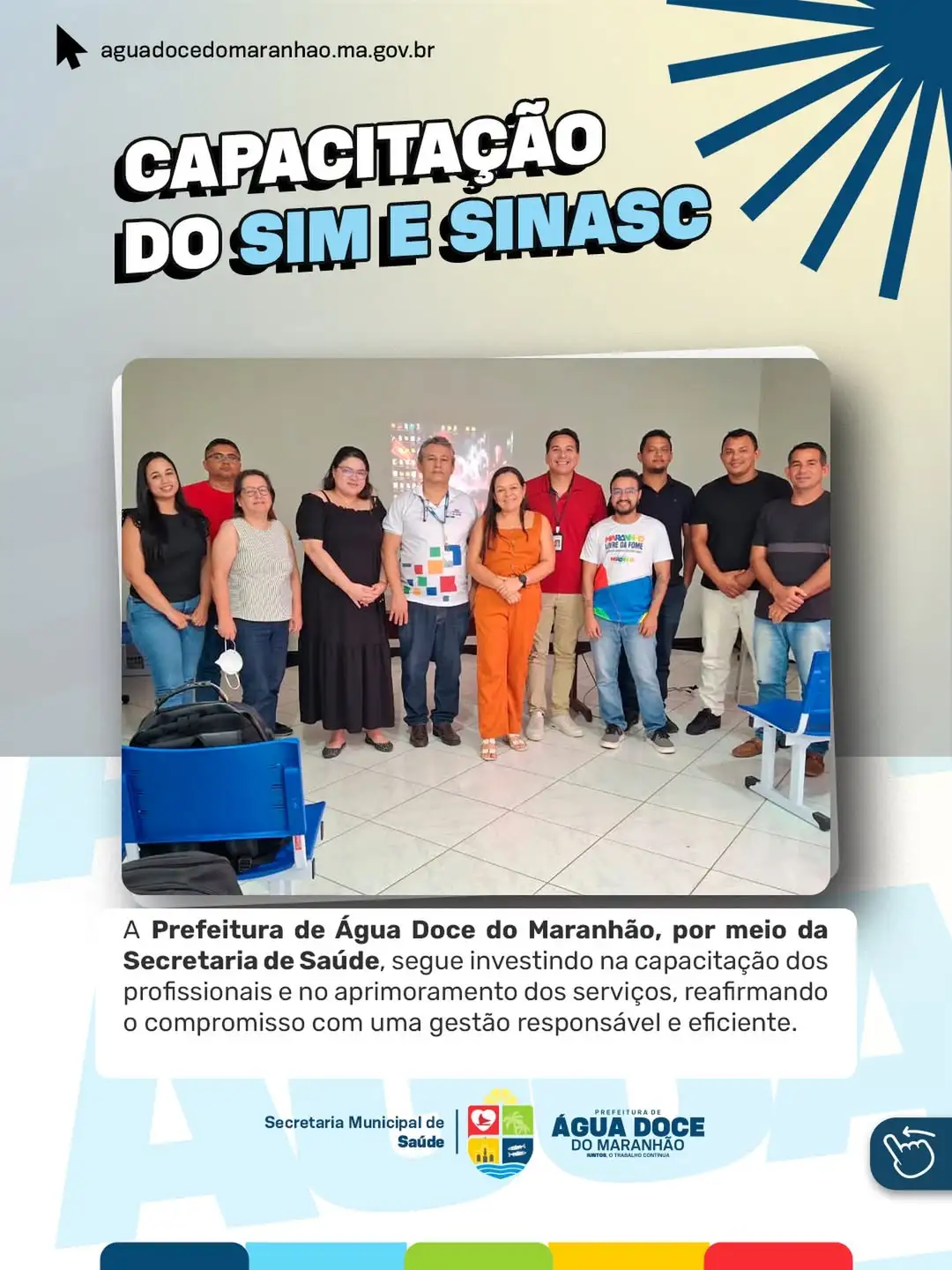 Foto 1 – Secretaria de Saúde de Água Doce do Maranhão participa de capacitação e reforça qualidade dos dados em saúde