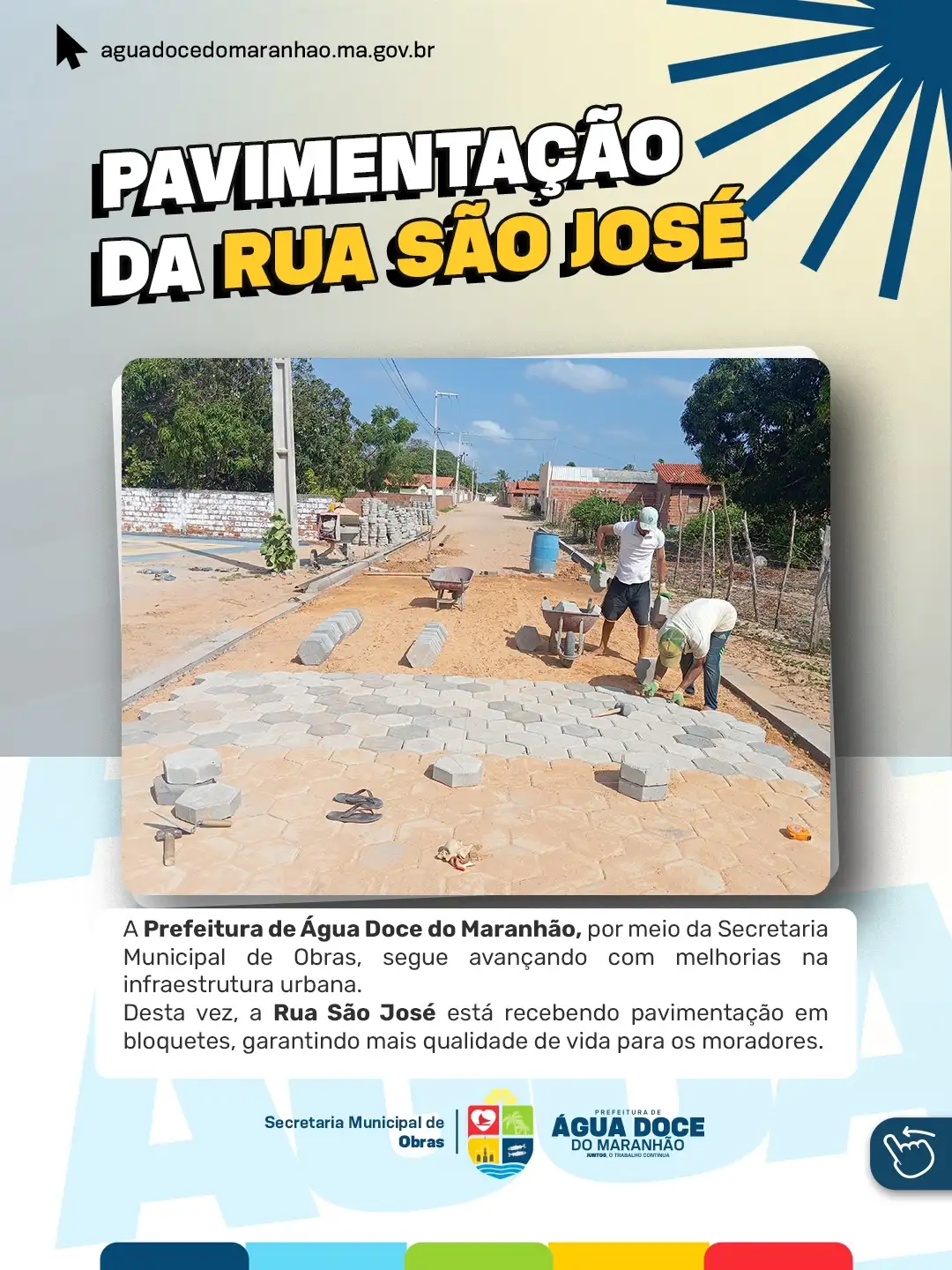 Foto 1 – Pavimentação da Rua São José avança em Água Doce do Maranhão 🚧