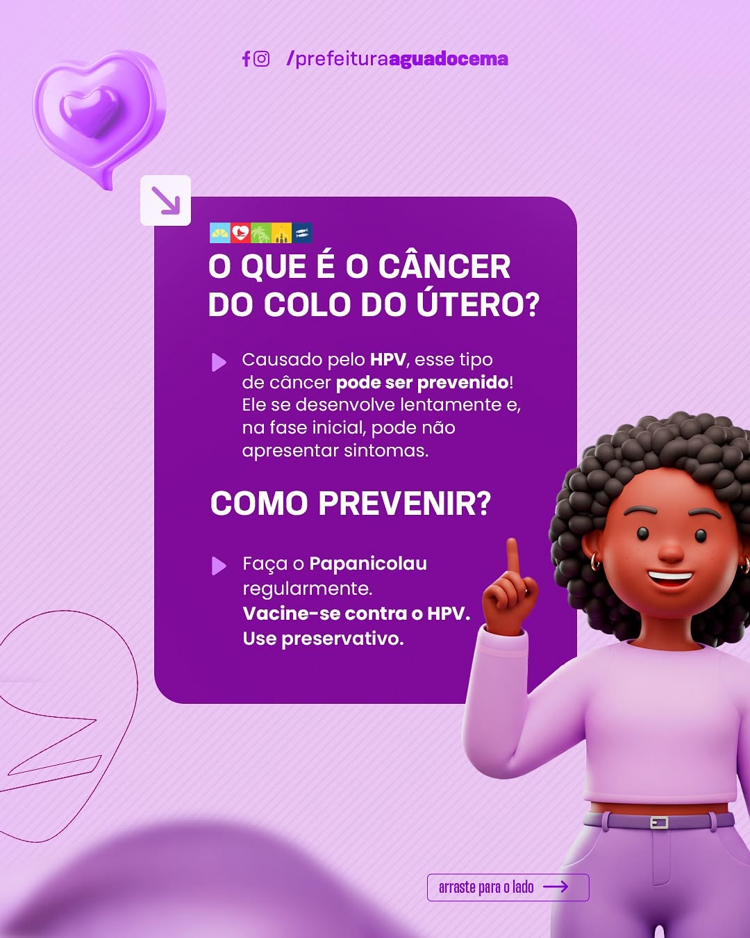 Foto 1 – 💜 Março Lilás: Previna o câncer do colo do útero! 💜