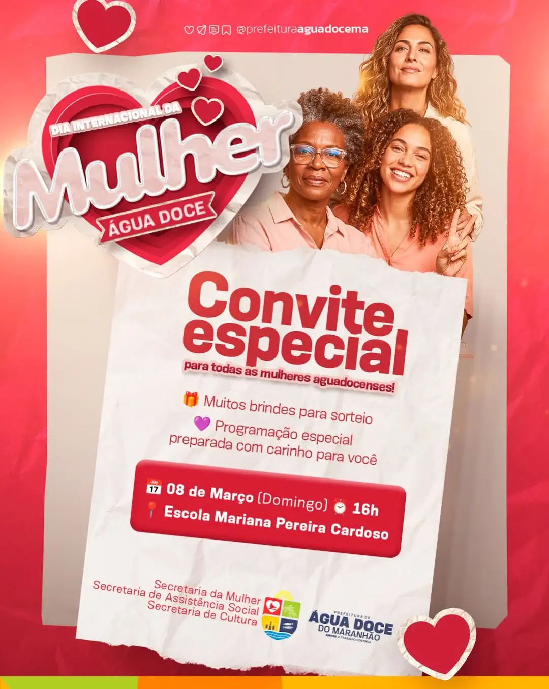 Foto 1 – Prefeitura de Água Doce do Maranhão convida para celebração do Dia Internacional da Mulher