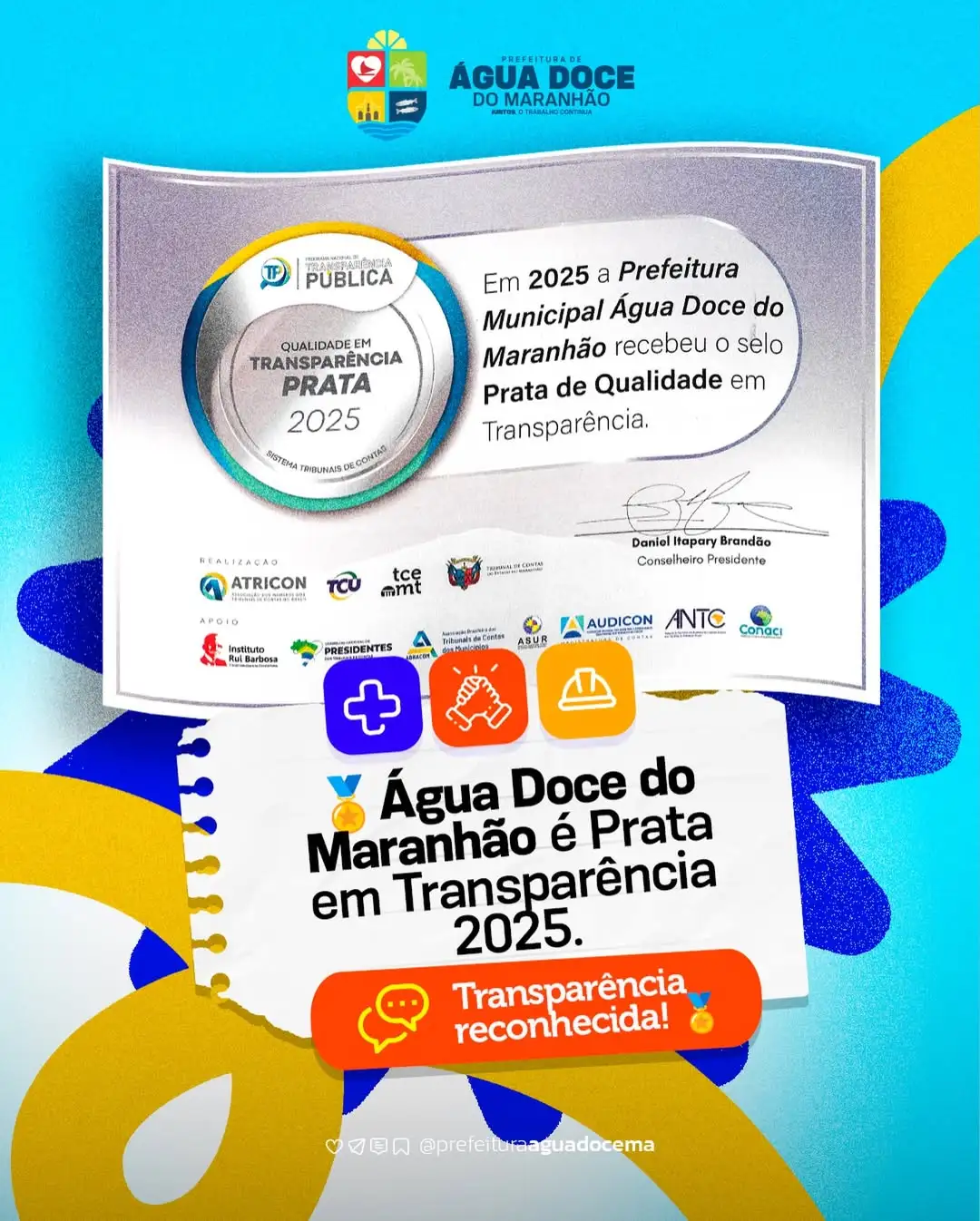 Foto 1 – ÁGUA DOCE DO MARANHÃO É PRATA EM TRANSPARÊNCIA – 2025